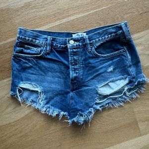 EUC Free People Denim Jean shorts cut offs distressed size 28